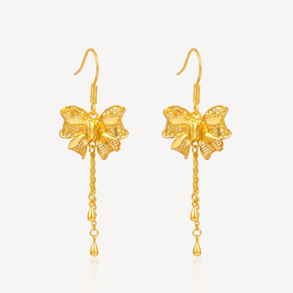 999 Gold Ribbon Necklace Set
