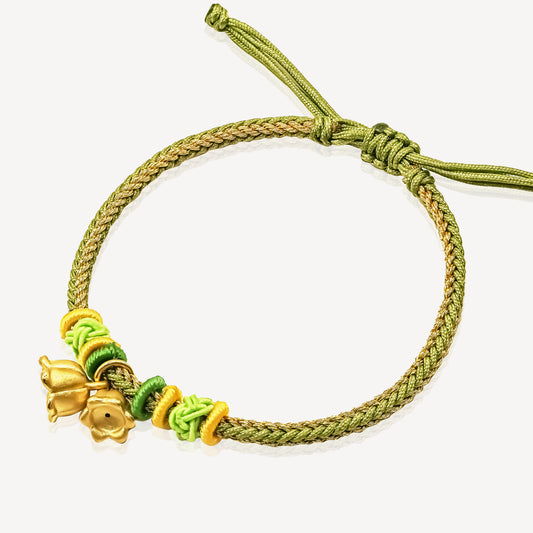 999 Gold Flower Rope Bracelet