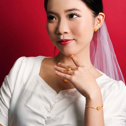 999 Gold Rose Wedding Set