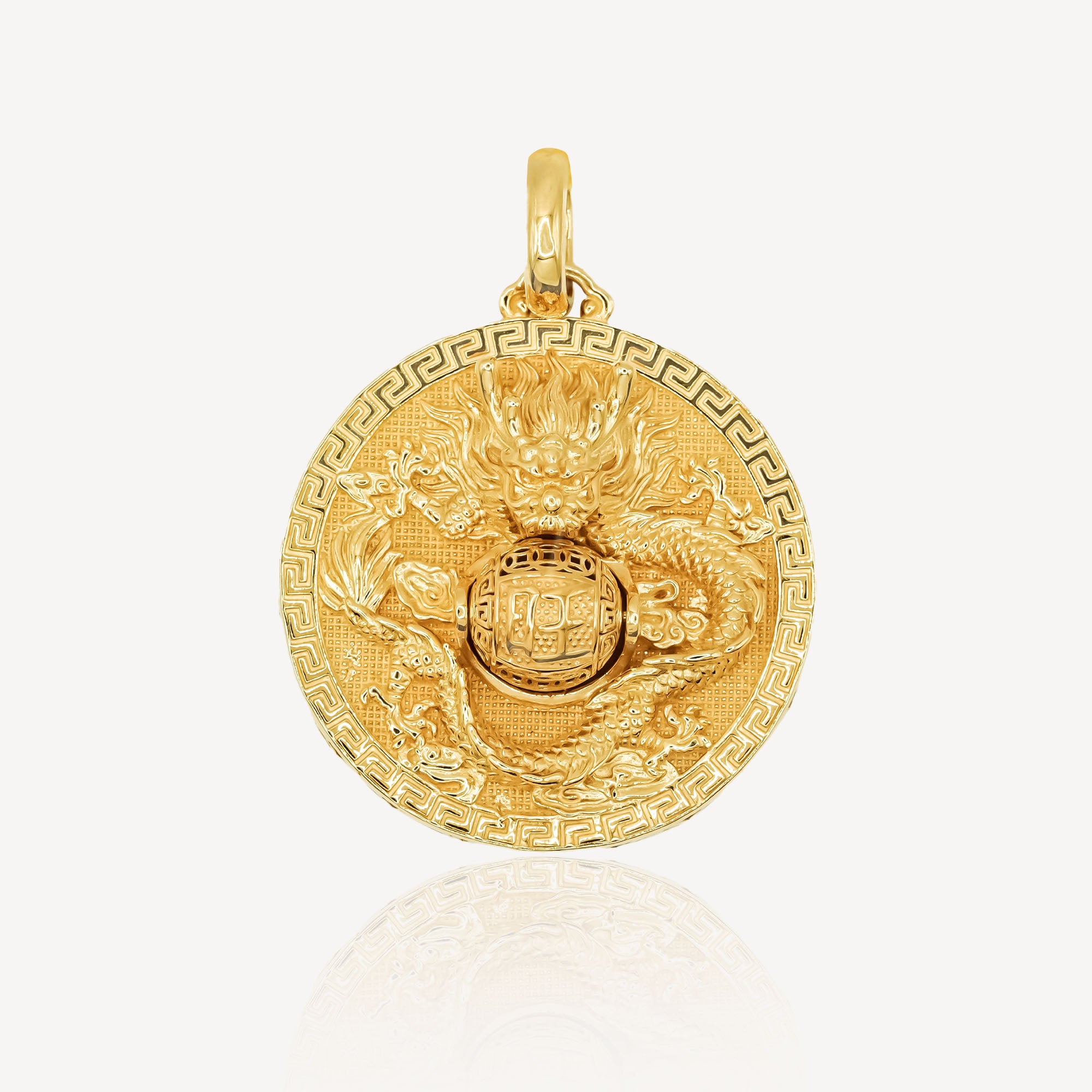 916 Gold Rotate Ball Dragon Pendant – Top Gold Shop