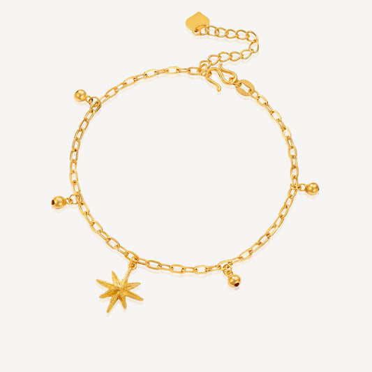 999 Gold Shining Star Necklace Set