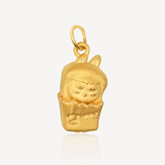 999 Gold LBB Bread Bag Pendant