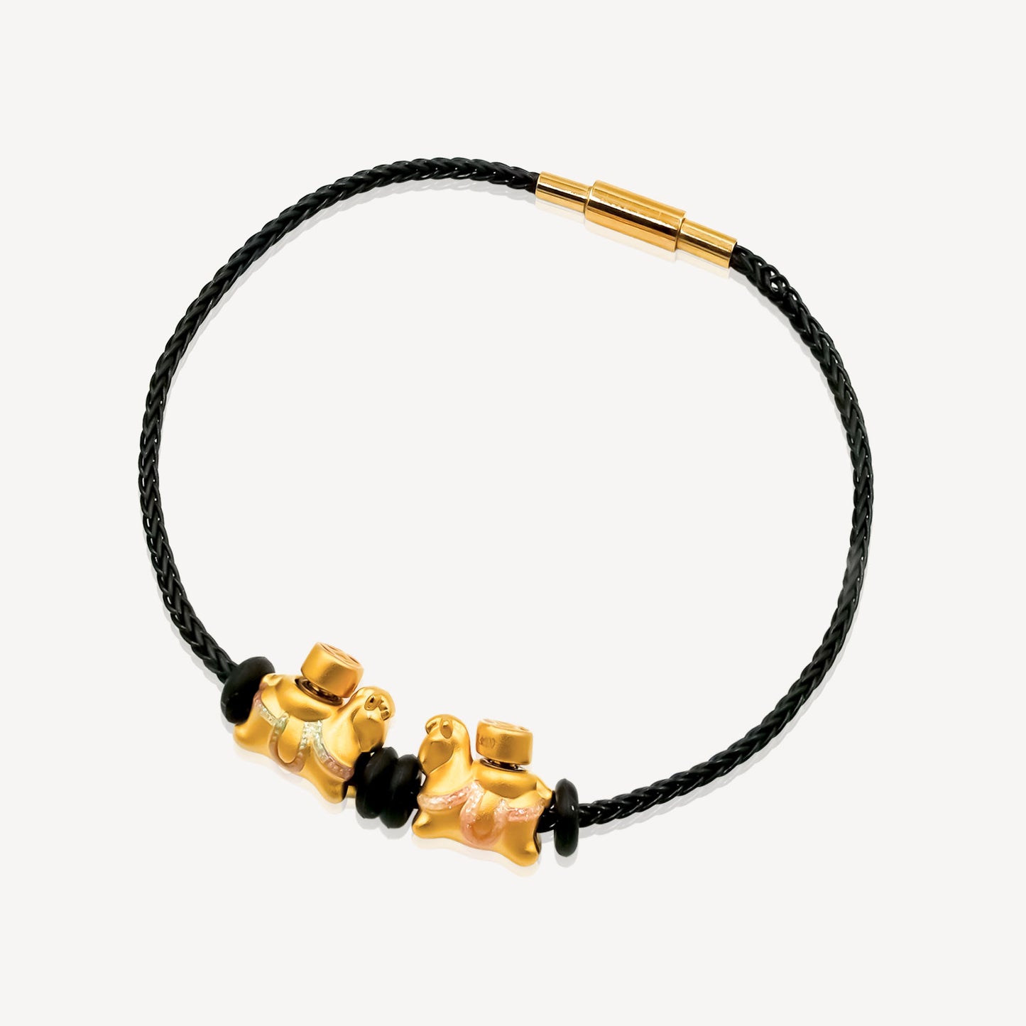 999 Gold Spinning Coin Horse Rope Bracelet