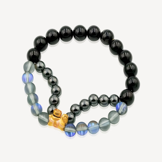 999 Gold Spinning Coin Pink Horse Bracelet