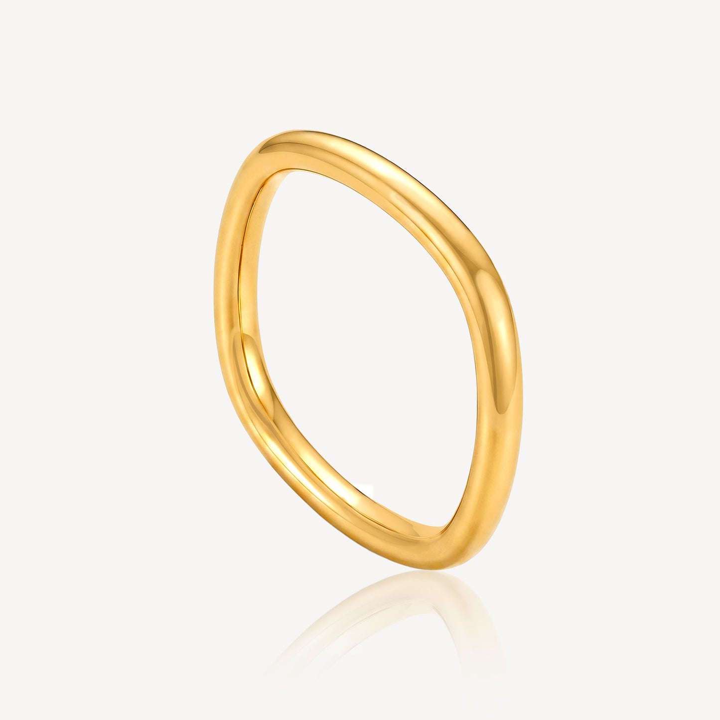 999 Gold Square Plain Ring