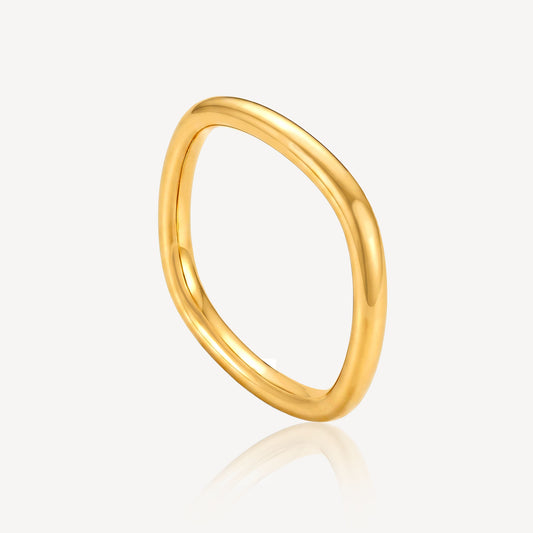999 Gold Square Plain Ring