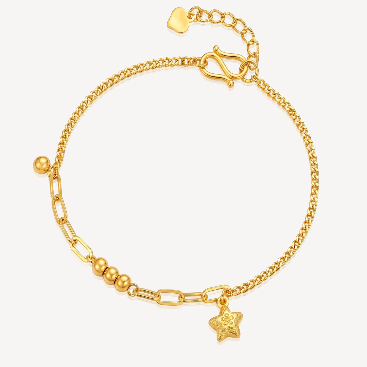 999 Gold Star Beads Bracelet