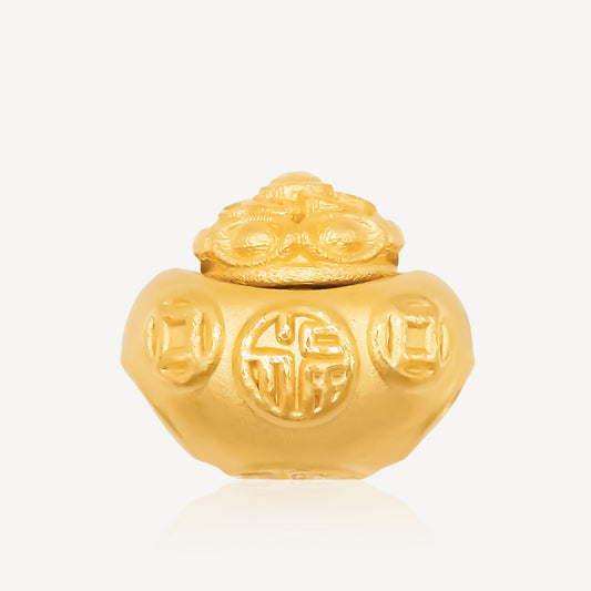 999 Gold Treasure Bowl Charm