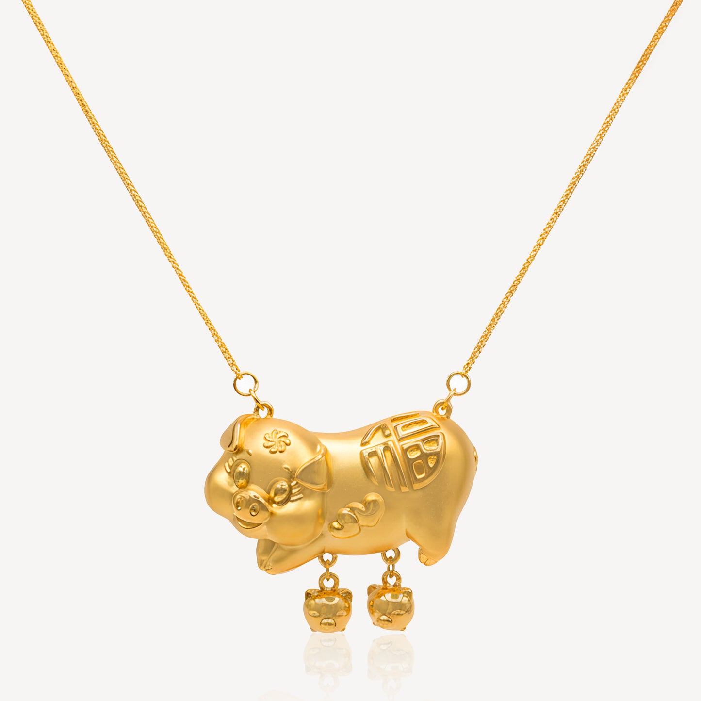 999 Gold Wedding Piggy with Little Pig