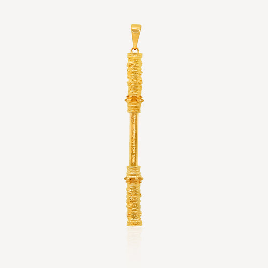 916 Gold Wukong Stick Pendant