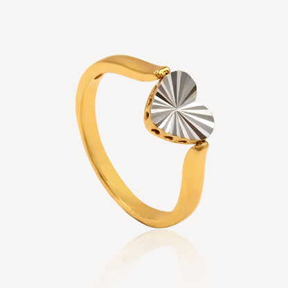916 Gold 2 tone Heart Ring