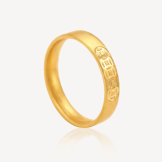 999 Gold 古法 5 Coin Ring