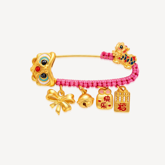 999 Gold 舞狮 Baby Safety Pin