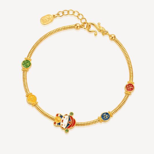 999 Gold 盘缠,平安喜乐,财神 Bracelet