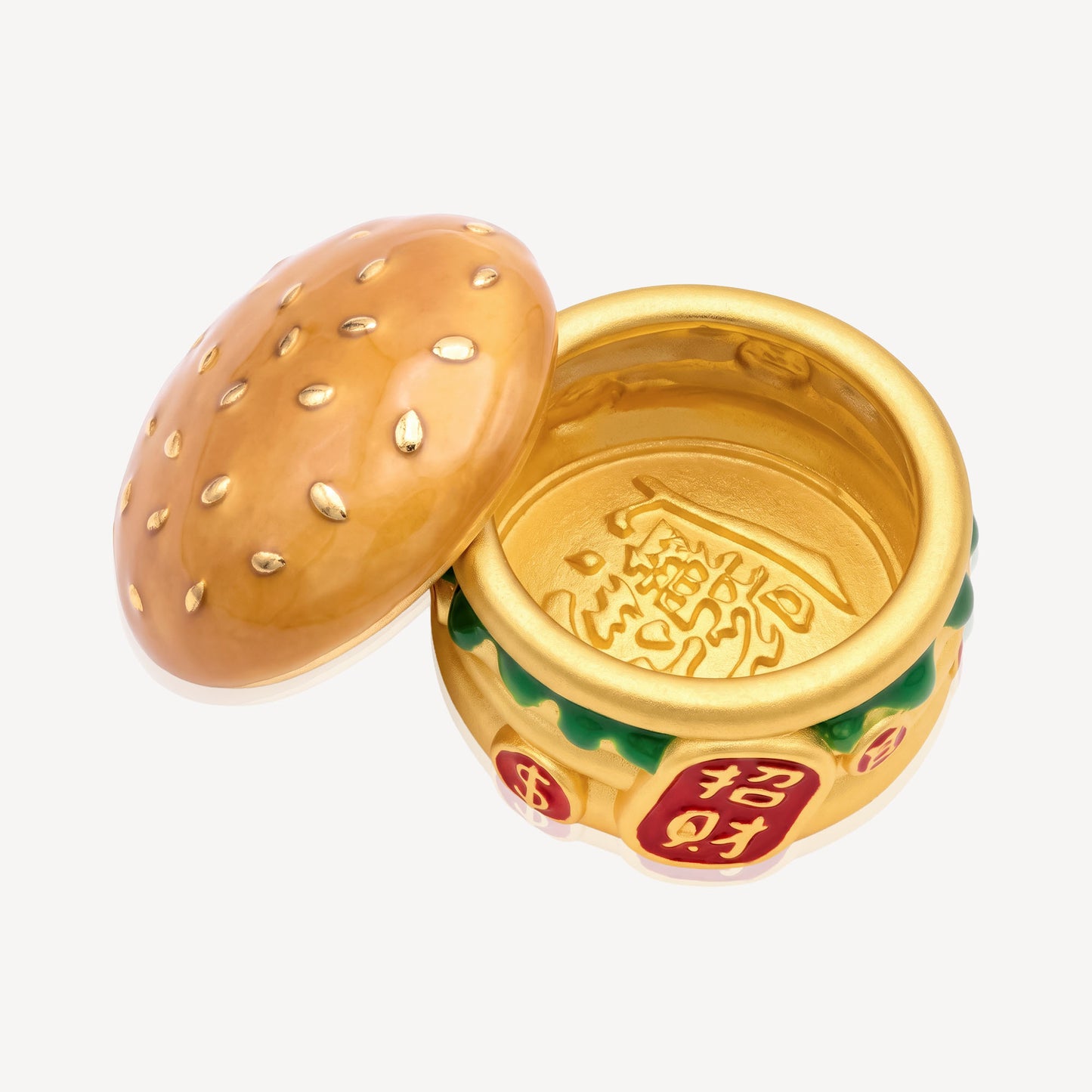 999 Gold 招财进宝 Hamburger Ornaments