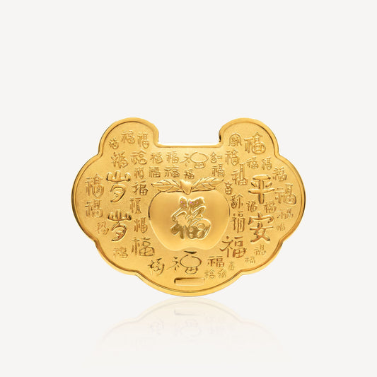 999 Gold 平安锁 Ornament