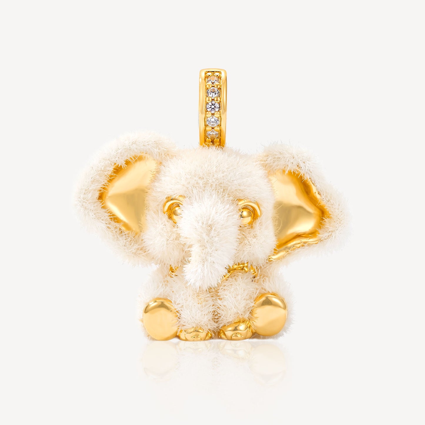 999 Gold 毛绒小象 Pendant