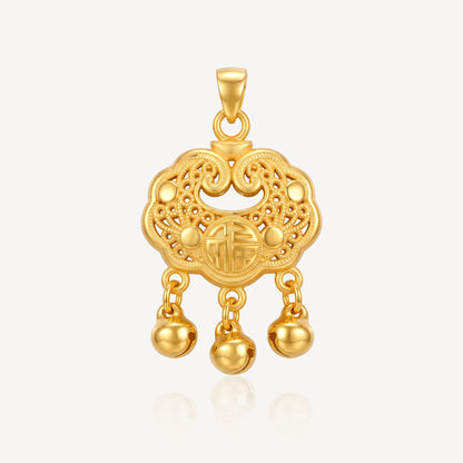 999 Gold 福 平安锁 Pendant - Top Gold Shop Gold Jewellery in singapore