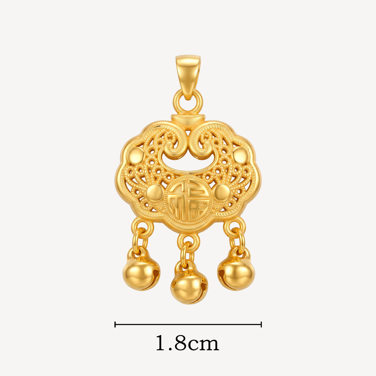 999 Gold 福 平安锁 Pendant - Top Gold Shop Gold Jewellery in singapore