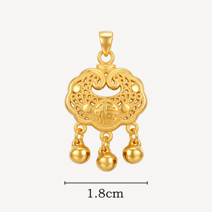999 Gold 福 平安锁 Pendant - Top Gold Shop Gold Jewellery in singapore
