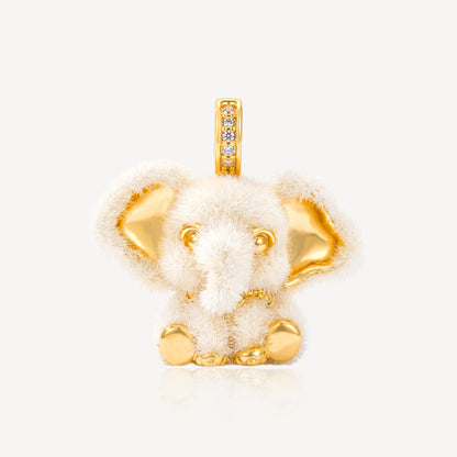 999 Gold 毛绒小象 Pendant