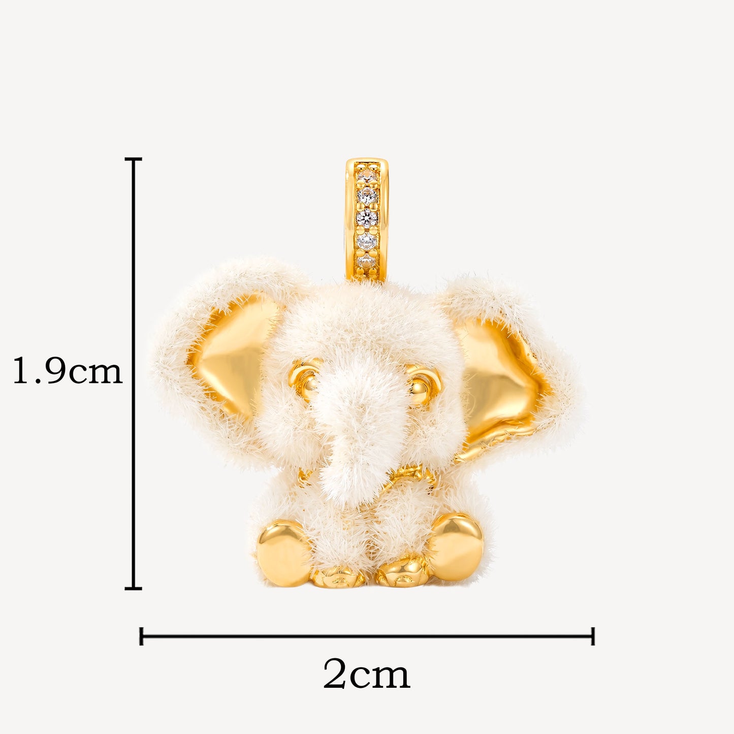 999 Gold 毛绒小象 Pendant