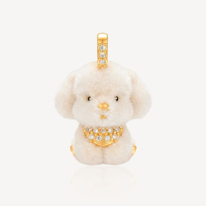 999 Gold 毛绒小狗 Pendant (Big)