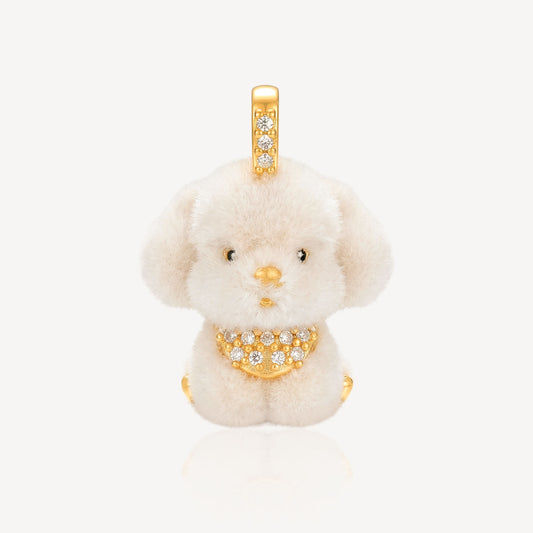999 Gold 毛绒小狗 Pendant (Big)