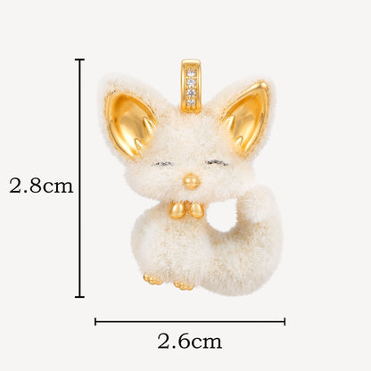 999 Gold 毛绒狐狸 Pendant (Big)