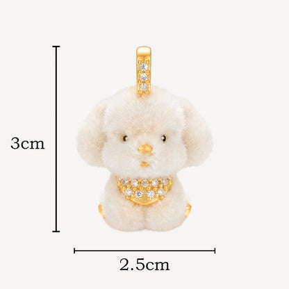 999 Gold 毛绒小狗 Pendant (Big)