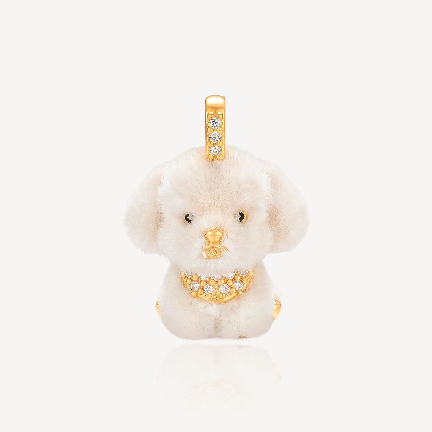 999 Gold 毛绒小狗 Pendant (Small)