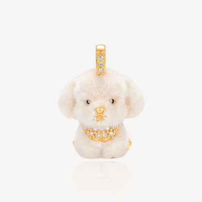 999 Gold 毛绒小狗 Pendant (Small)