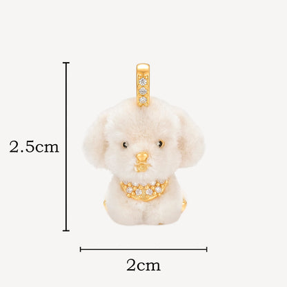 999 Gold 毛绒小狗 Pendant (Small)