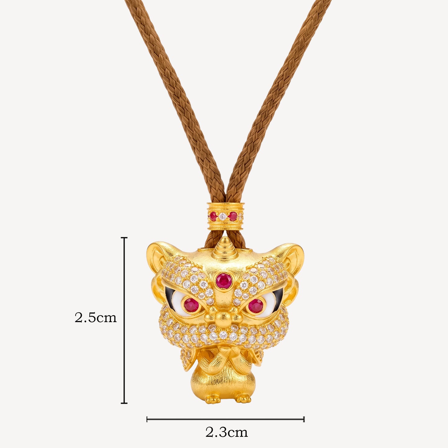 999 Gold 钱兔无量狮 Rope Necklace (L)