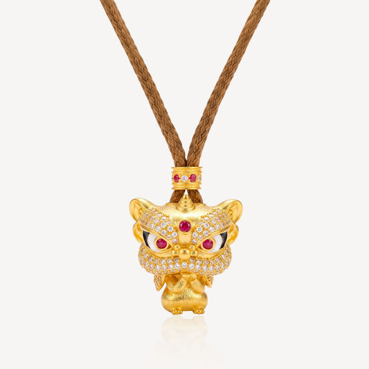 999 Gold 钱兔无量狮 Rope Necklace (S)