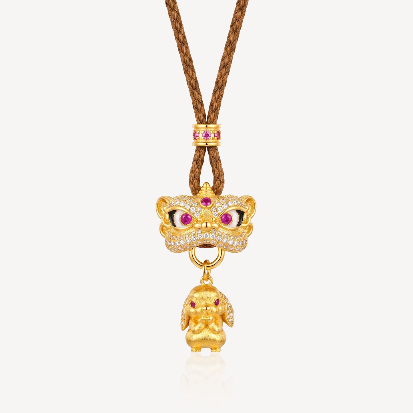 999 Gold 钱兔无量狮 Rope Necklace (S)