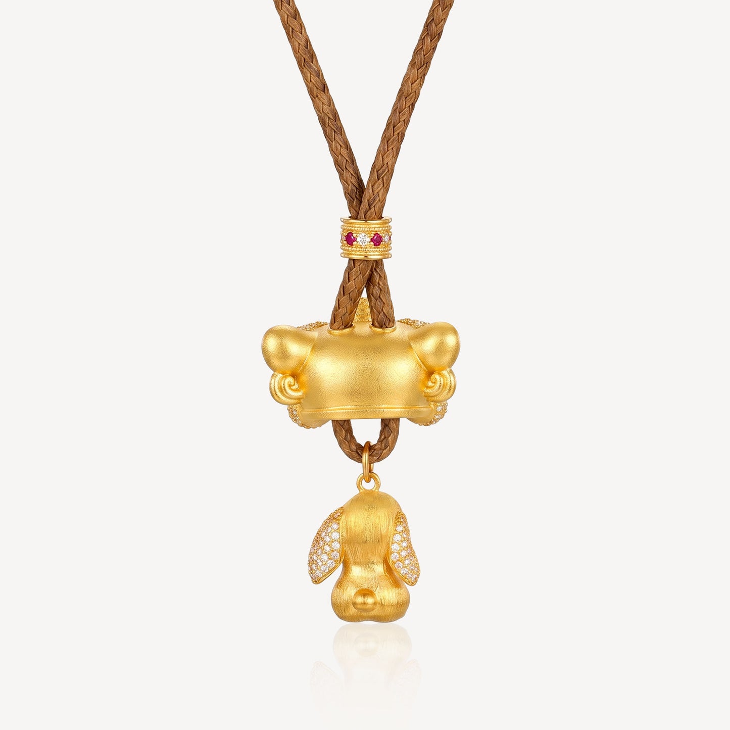 999 Gold 钱兔无量狮 Rope Necklace (S)