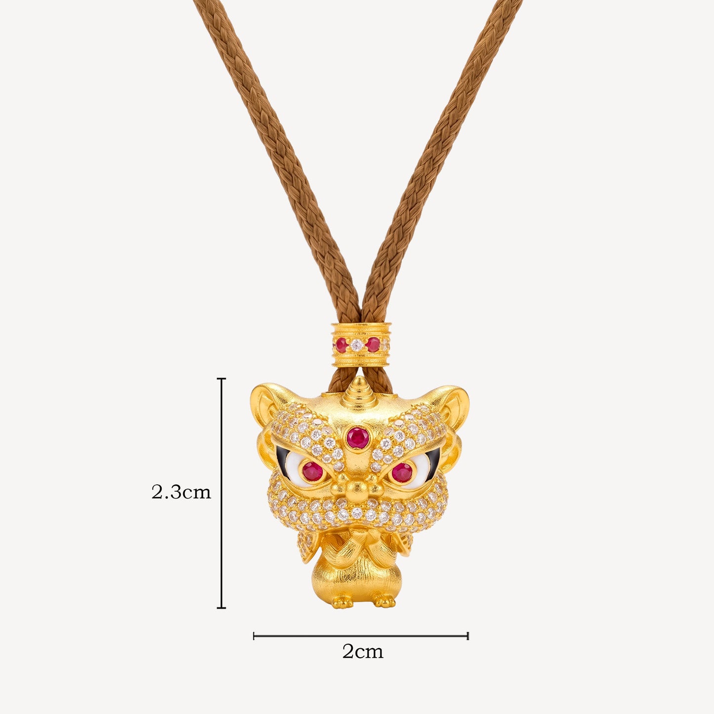 999 Gold 钱兔无量狮 Rope Necklace (S)