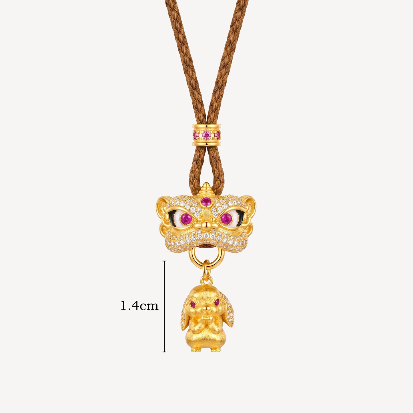 999 Gold 钱兔无量狮 Rope Necklace (S)