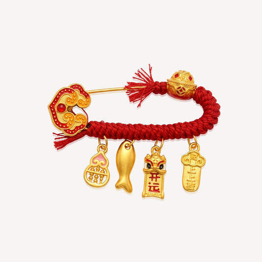 999 Gold 聚宝盆 Ruyi Baby Safety Pin