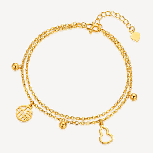 999 Gold 福 with Hulu Bracelet