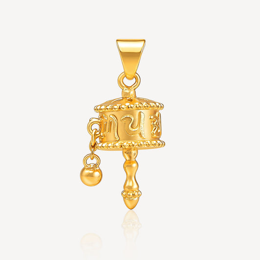 999 Mantra Drum with Stick Pendant - Top Gold Shop Gold Jewellery in singapore