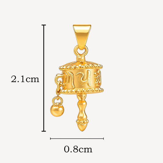 999 Mantra Drum with Stick Pendant