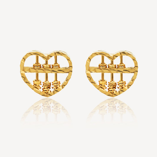 916 Gold Abacus Love Earrings