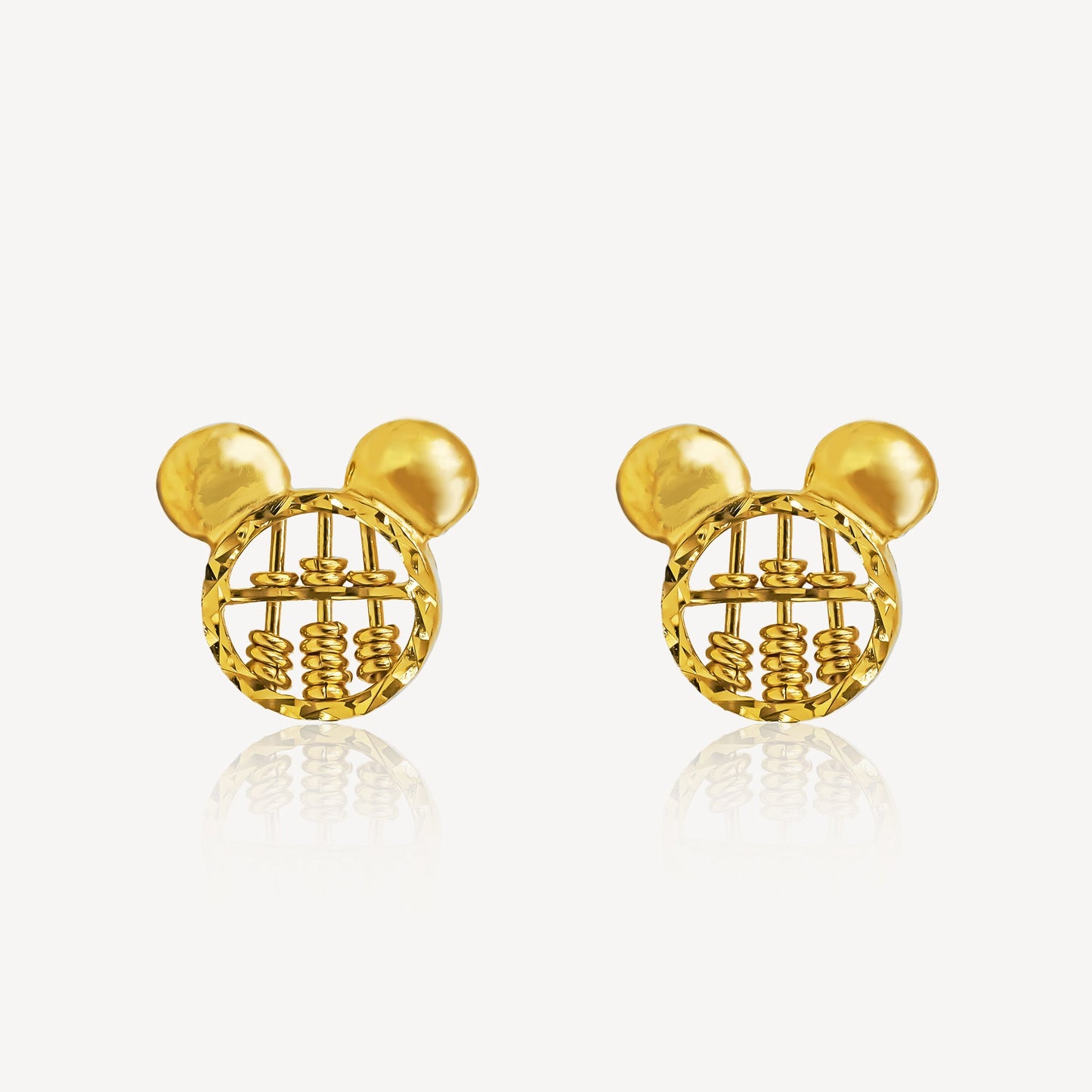 916 Gold Cute Abacus Earrings