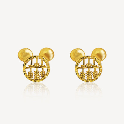 916 Gold Cute Abacus Earrings