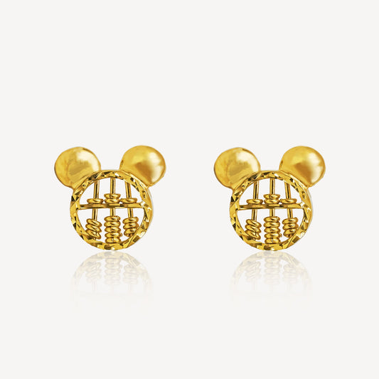 916 Gold Cute Abacus Earrings