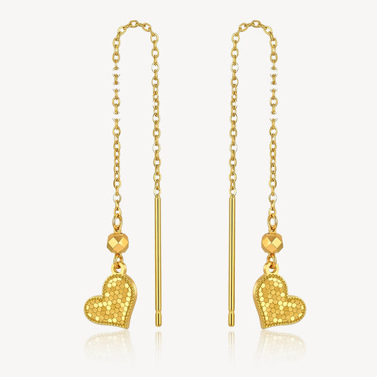 999 Gold Crush Love Threader Earring