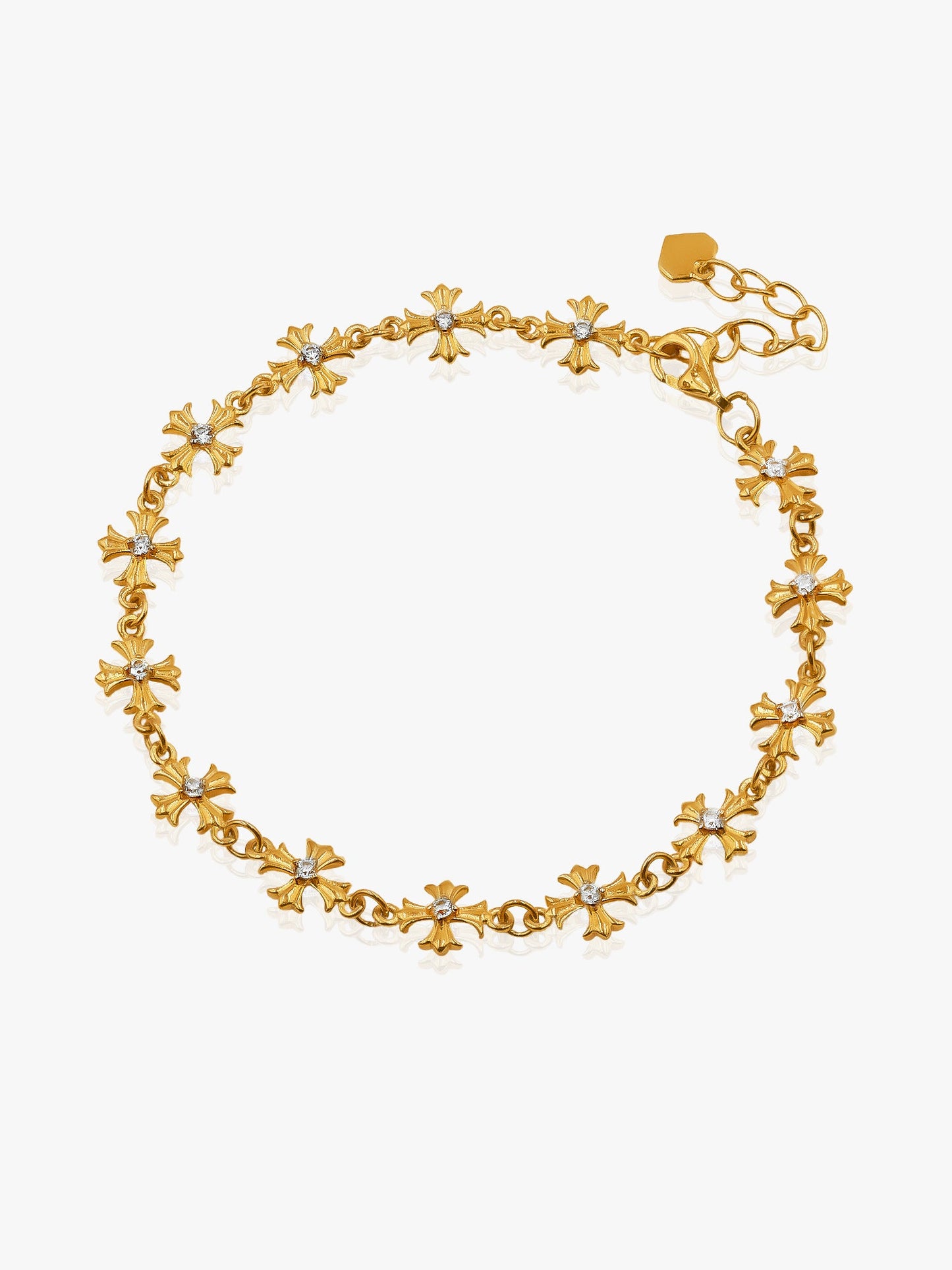 999 Gold Intersecting Links Bracelet