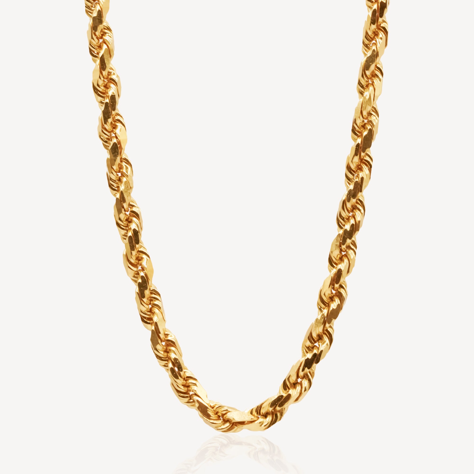 916 Gold 65cm Solid Rope Necklace (138.57gm - 6mm Series) – Top Gold Shop